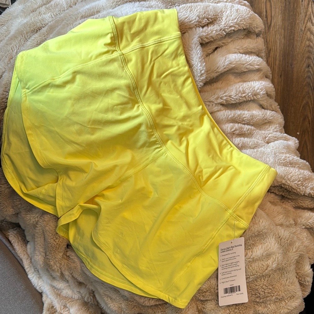Vibrant Yellow Athletic Shorts with Elastic Waist